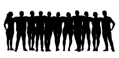 Silhouette Of A Diverse Group Standing Together