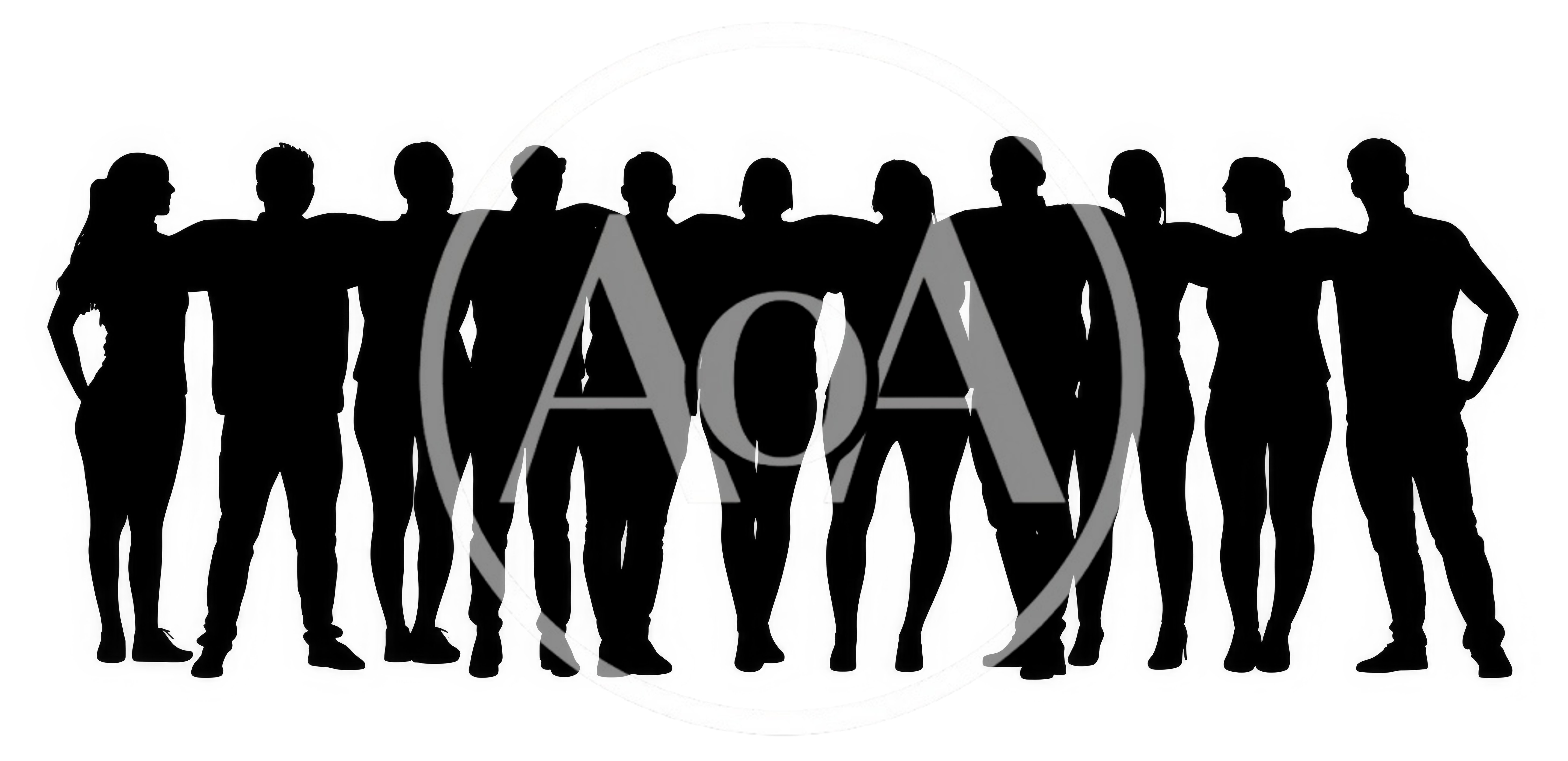 Silhouette Of A Diverse Group Standing Together