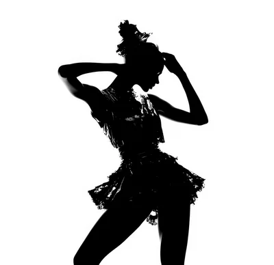Fashion Model Silhouette Posing In Studio