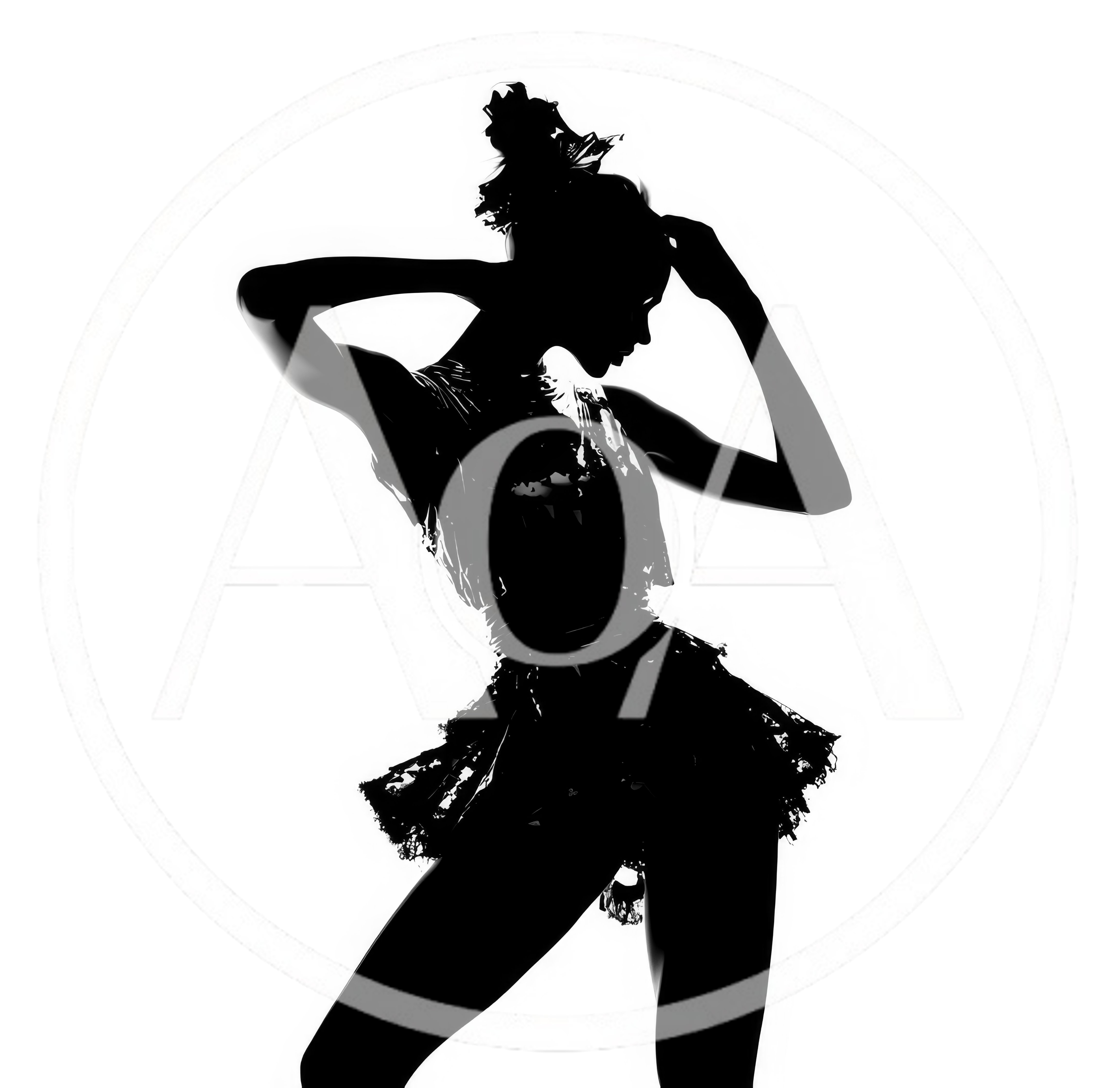 Fashion Model Silhouette Posing In Studio
