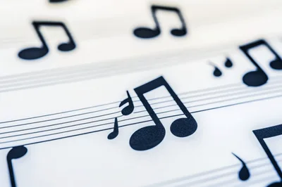 Close Up Of Musical Notes On Sheet Music