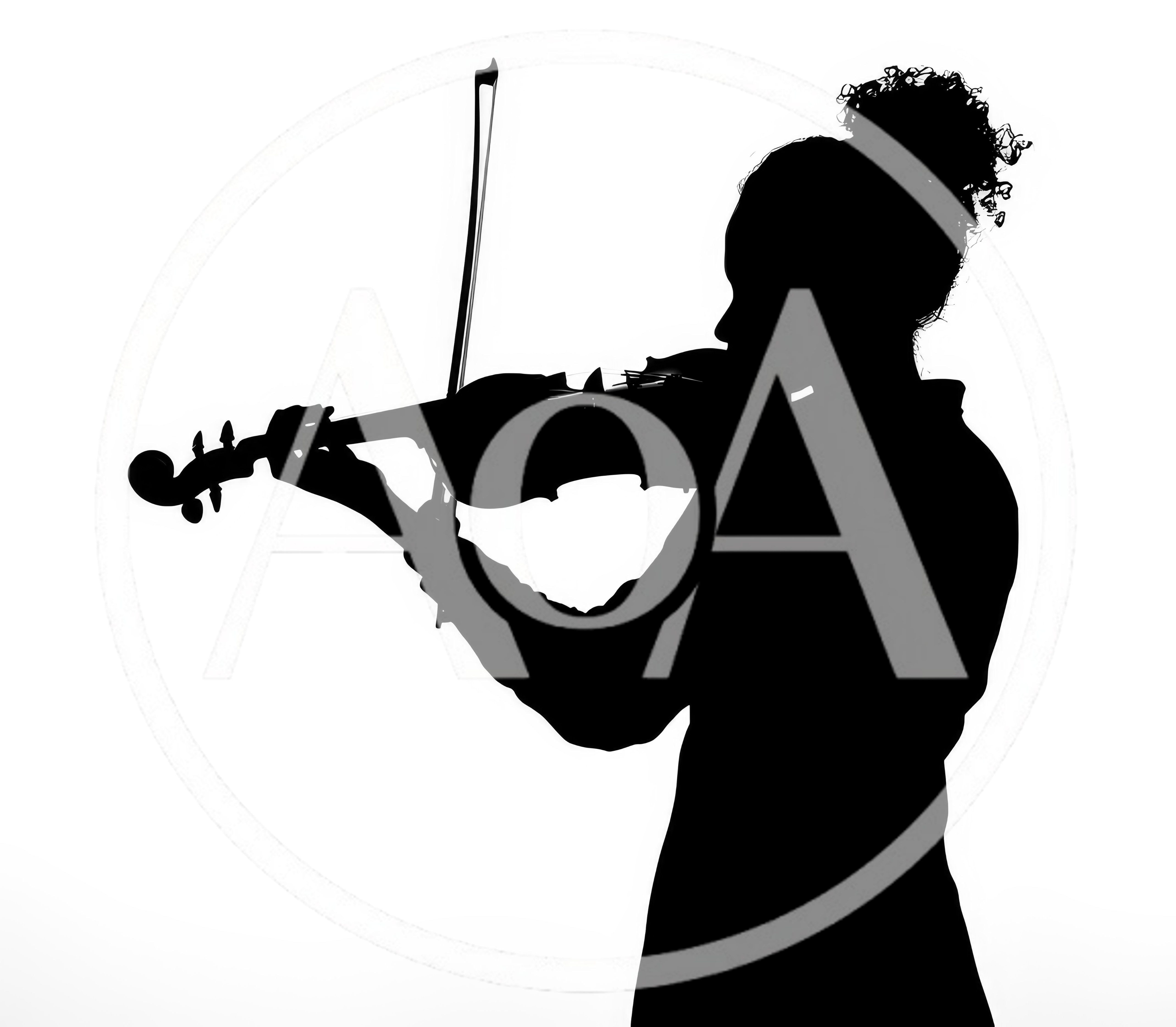 Silhouette Of A Woman Playing The Violin
