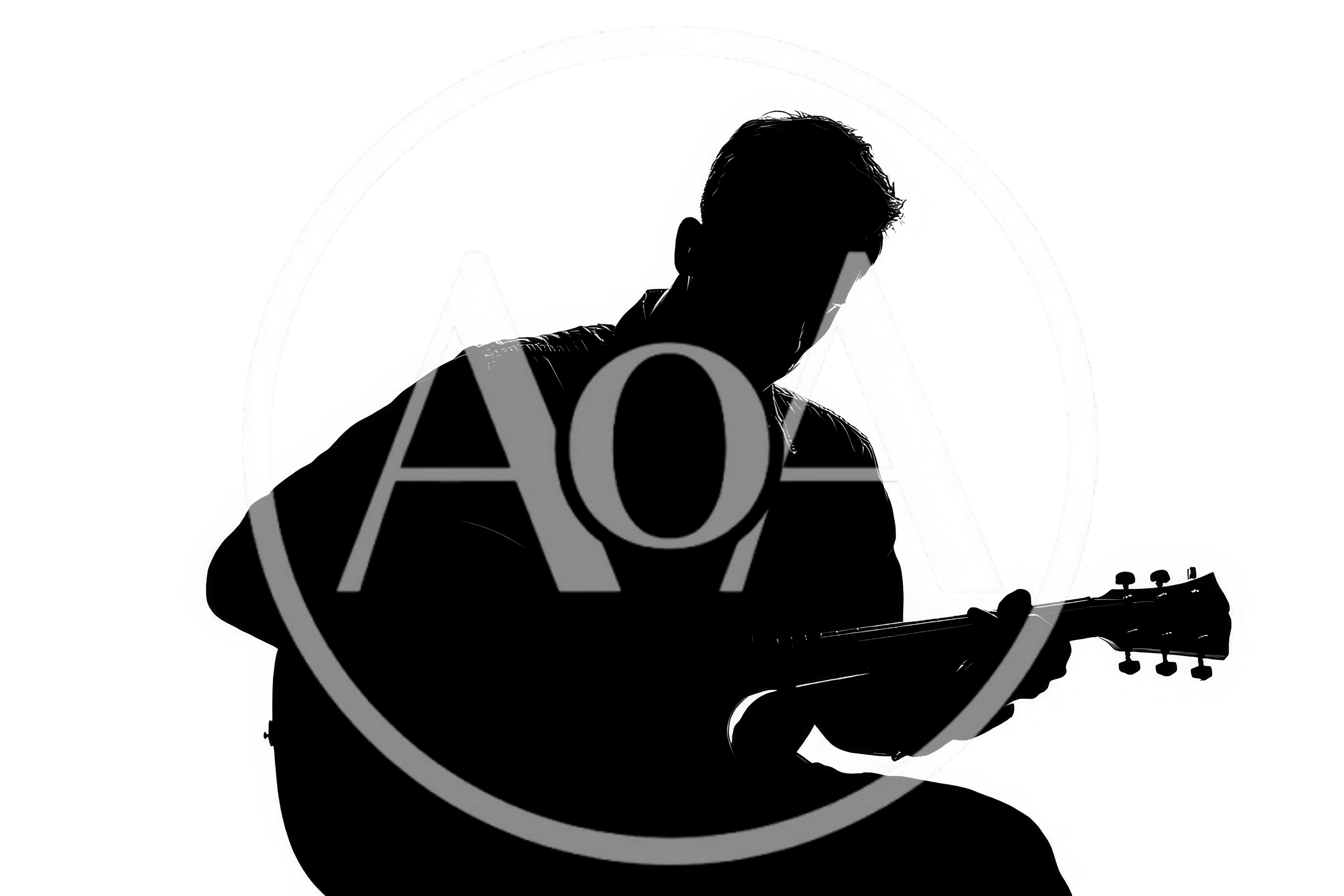 Silhouette Of A Man Playing Acoustic Guitar