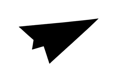 Black Paper Airplane Icon On White Background