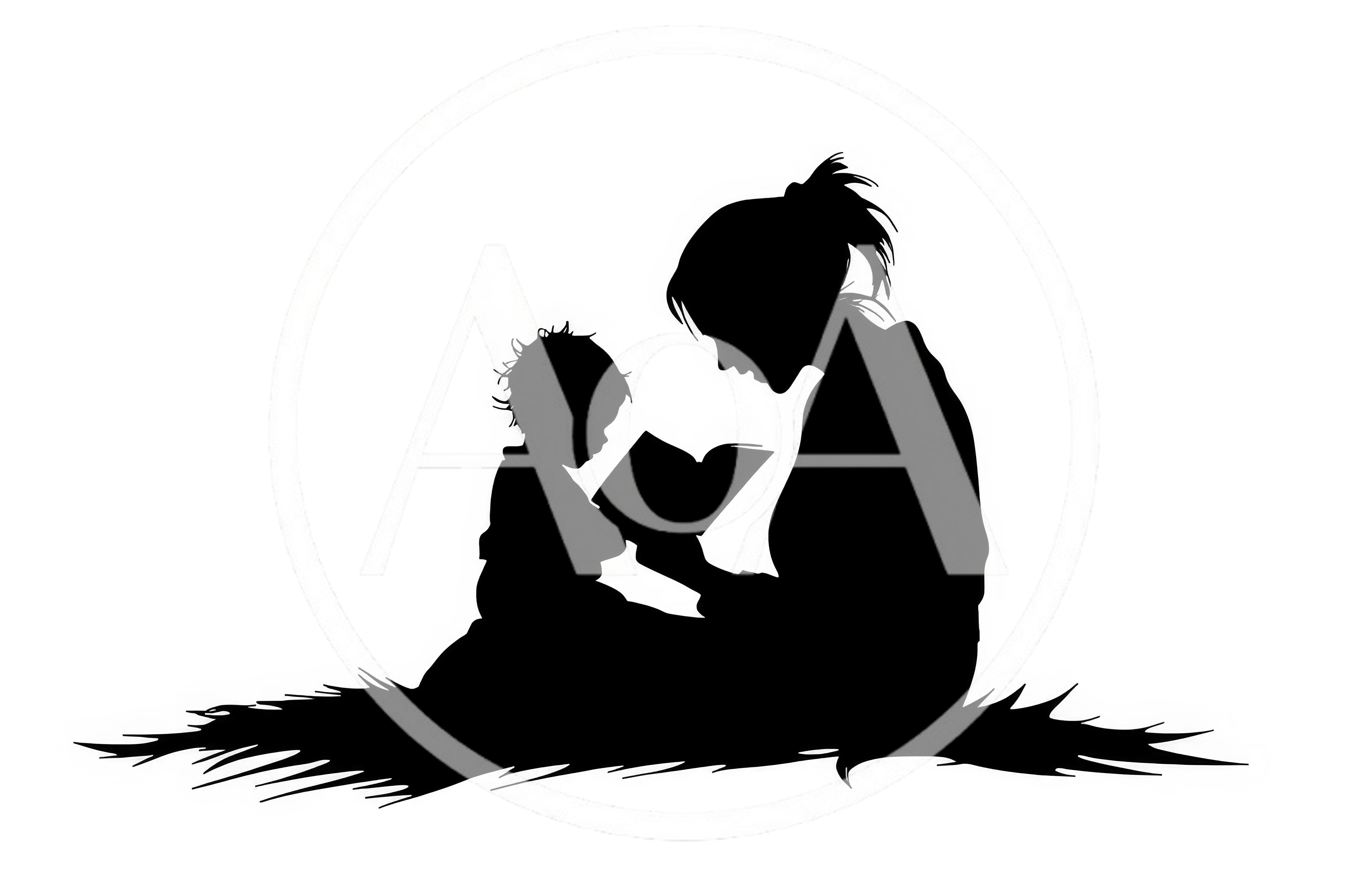 Silhouette Of A Mother Reading To Her Child