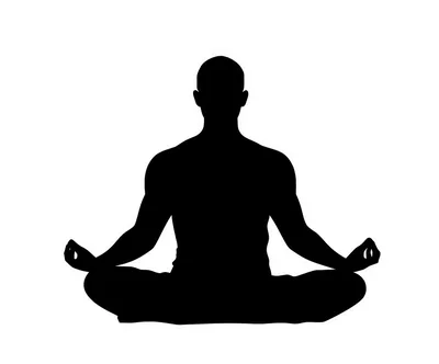 Silhouette Of A Person Meditating In Lotus Position