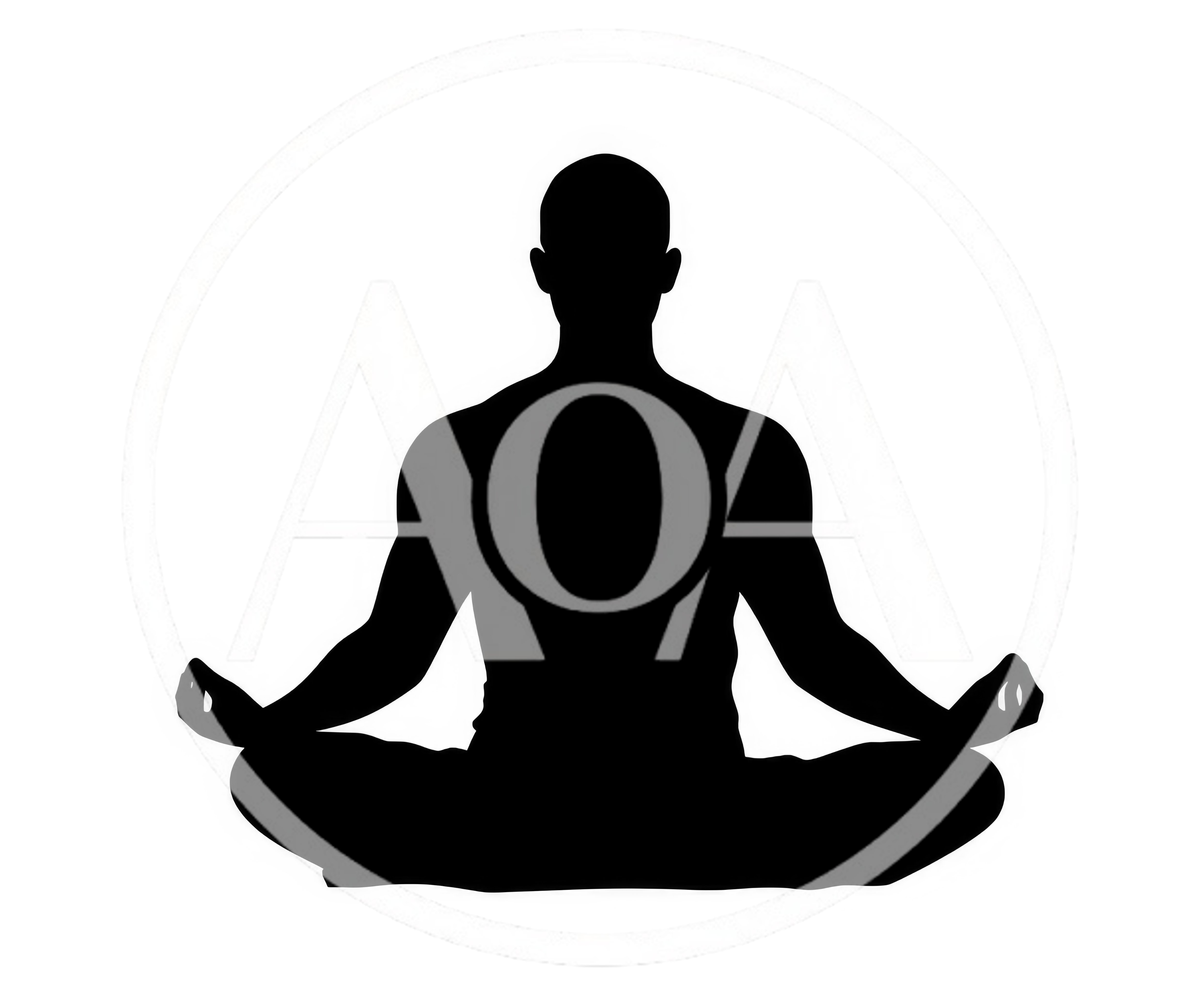 Silhouette Of A Person Meditating In Lotus Position