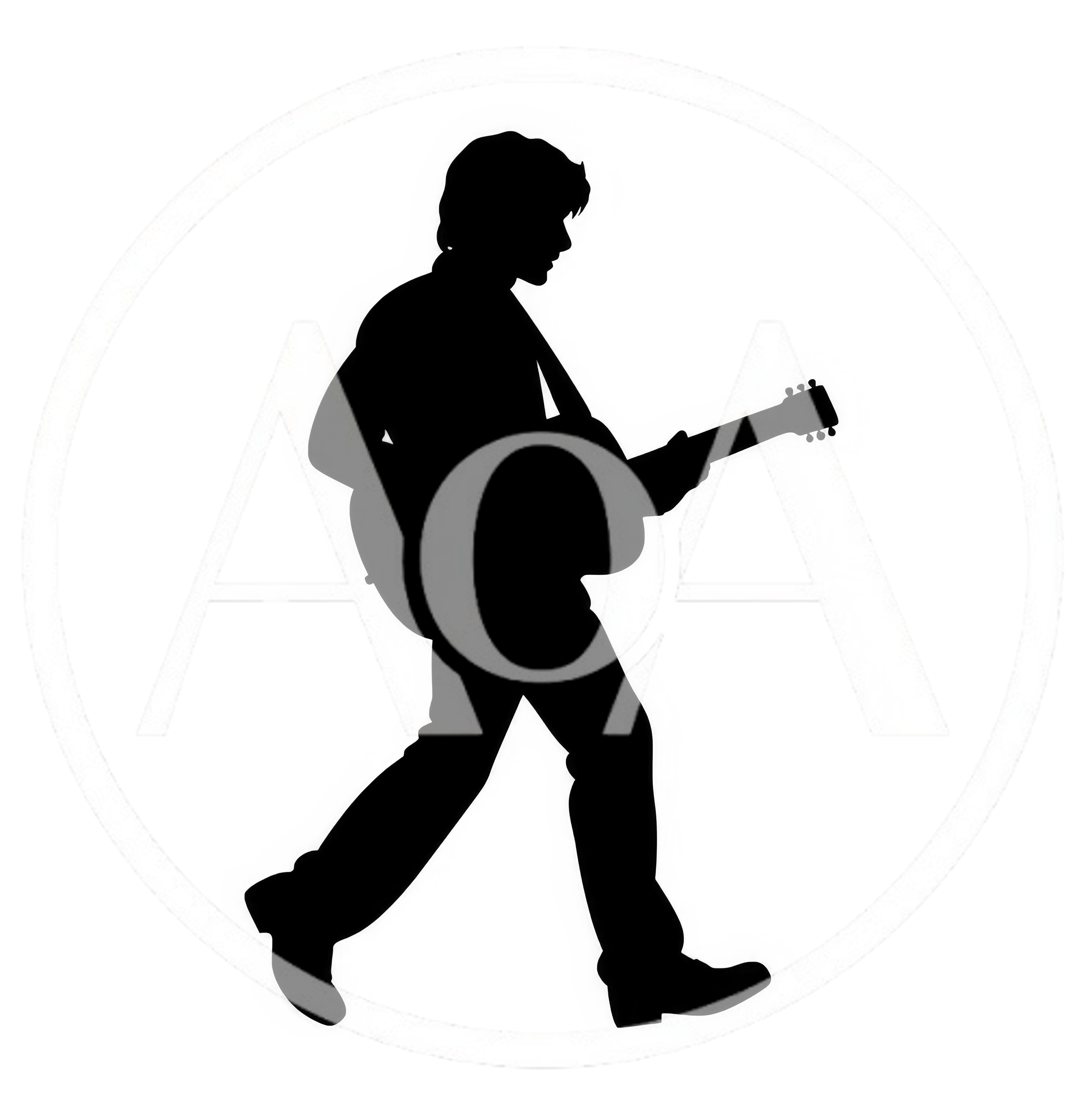Silhouette Of A Man Playing Acoustic Guitar
