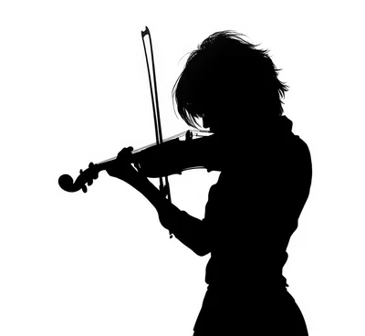 Silhouette Of A Woman Playing The Violin