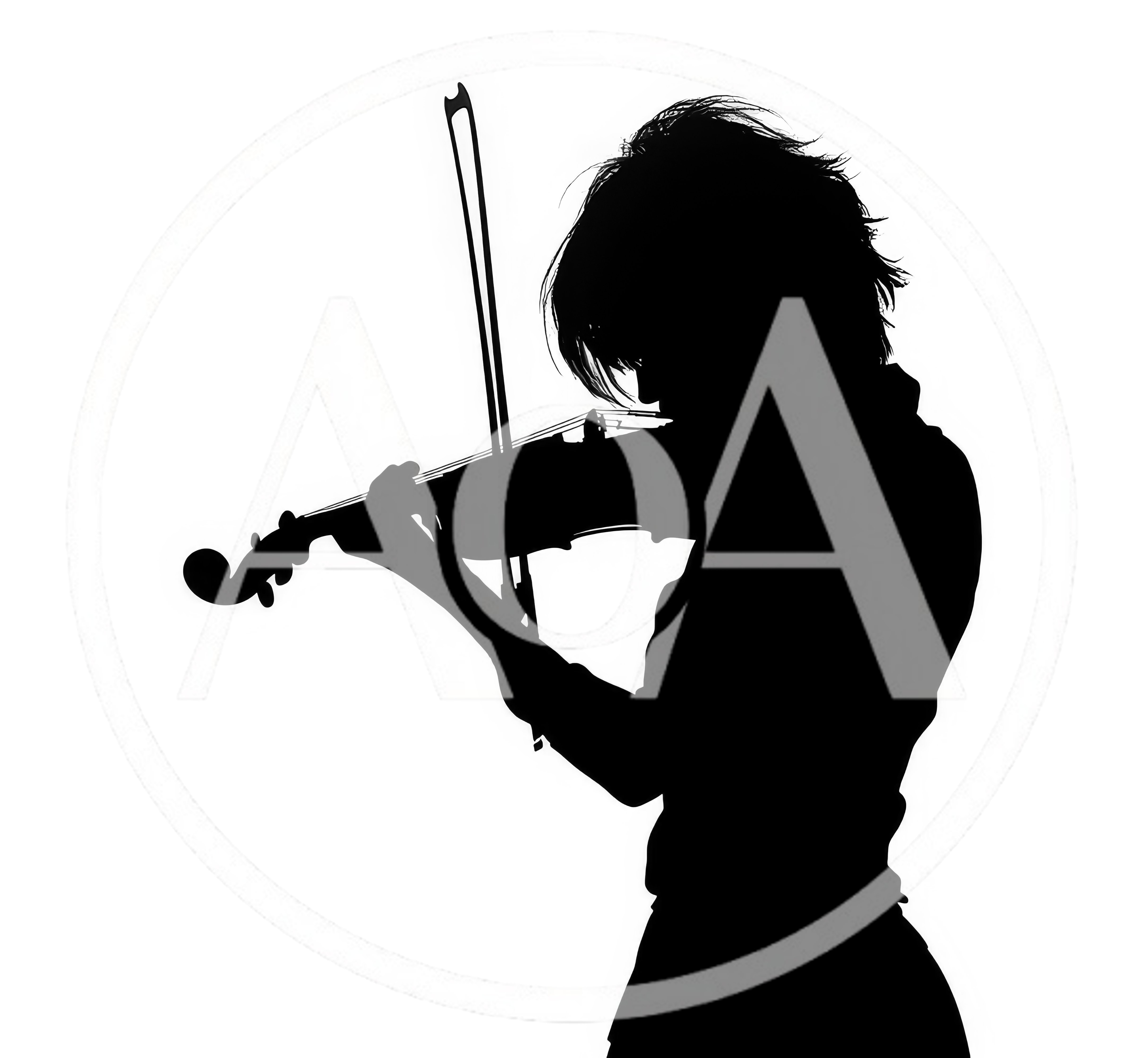 Silhouette Of A Woman Playing The Violin