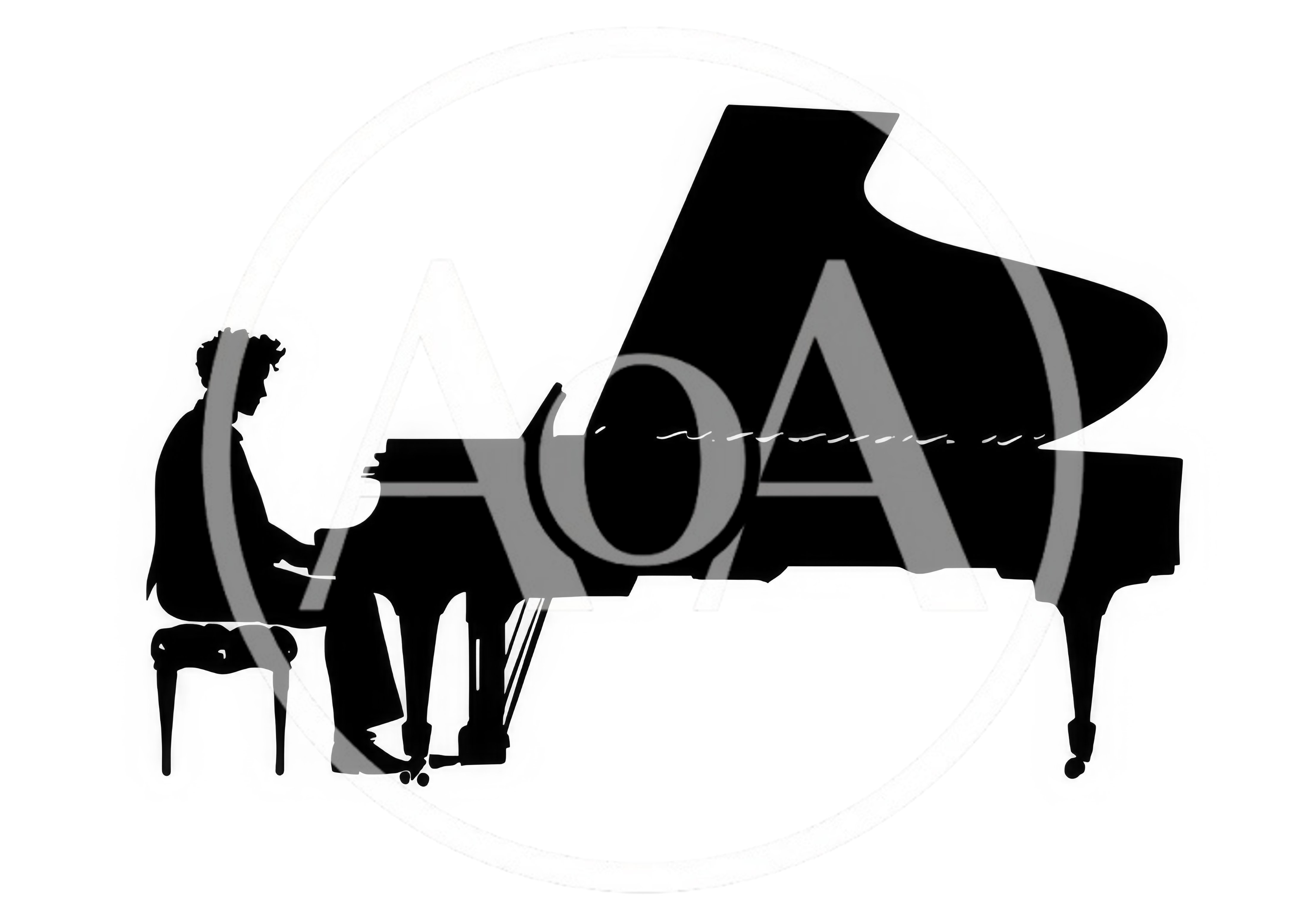 Silhouette Of A Pianist Playing A Grand Piano