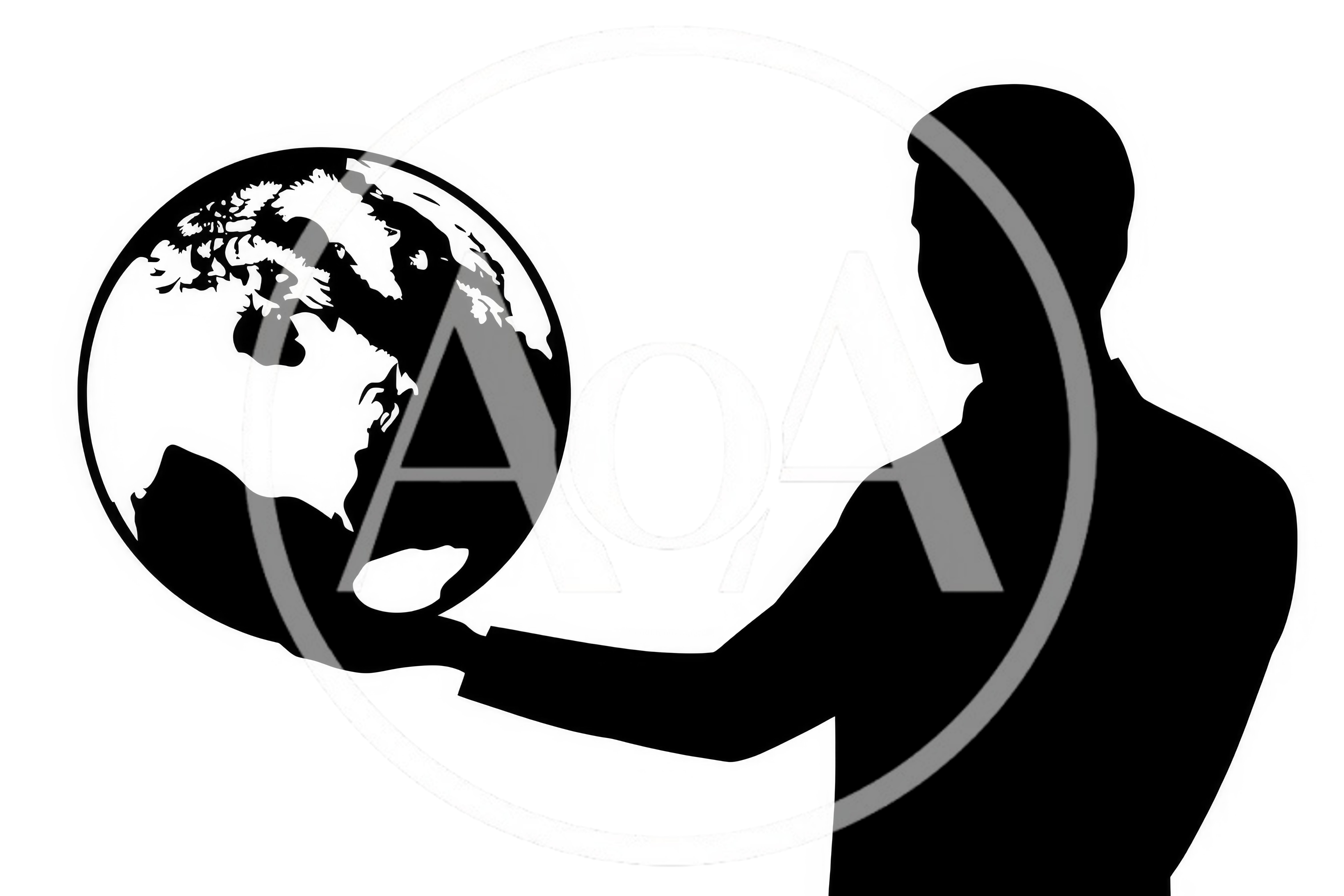 Silhouette Of A Man Holding A Globe