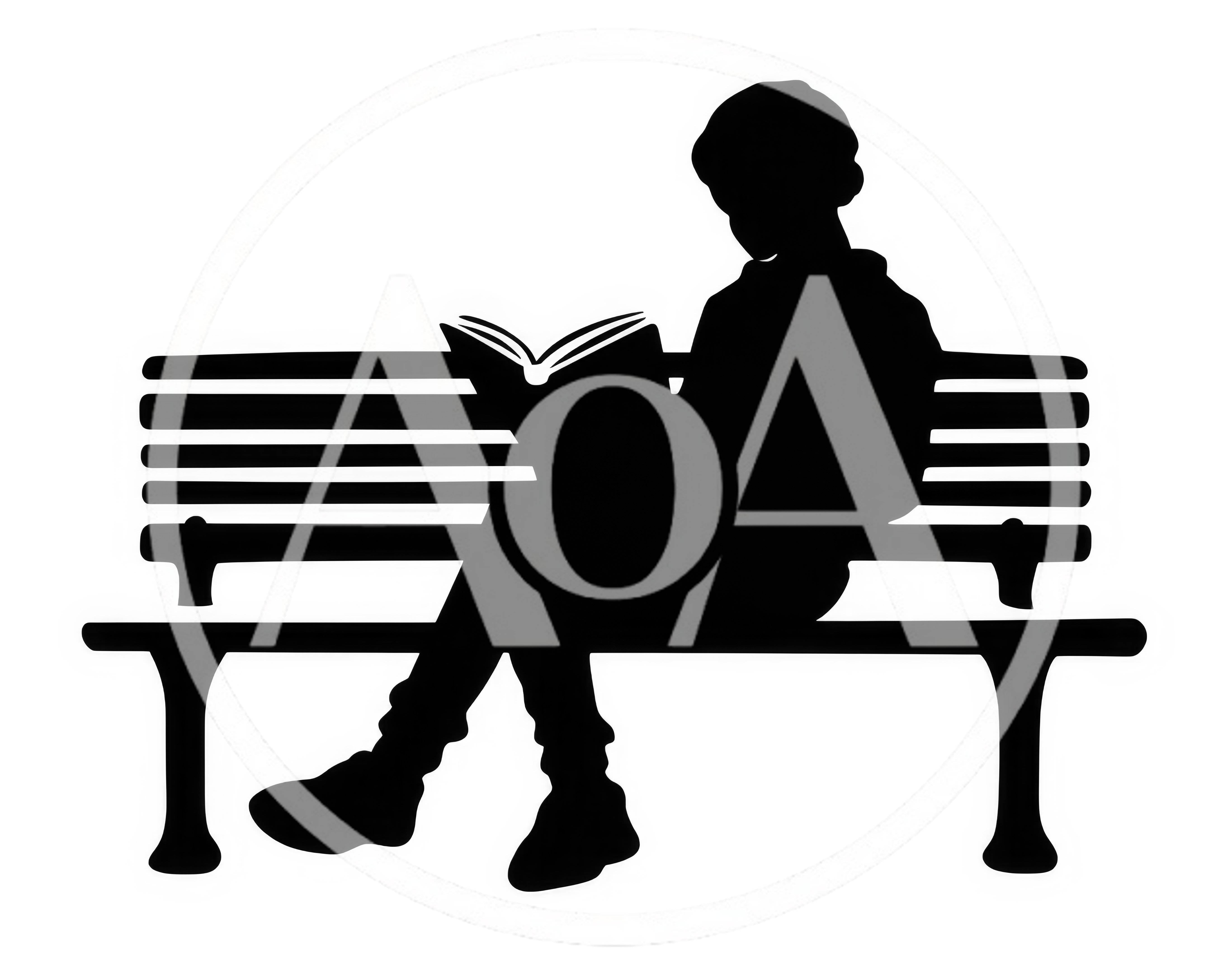 Silhouette Of A Person Reading On A Park Bench