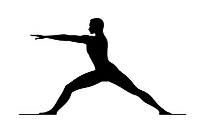 Silhouette Of A Person Performing Warrior Yoga Pose