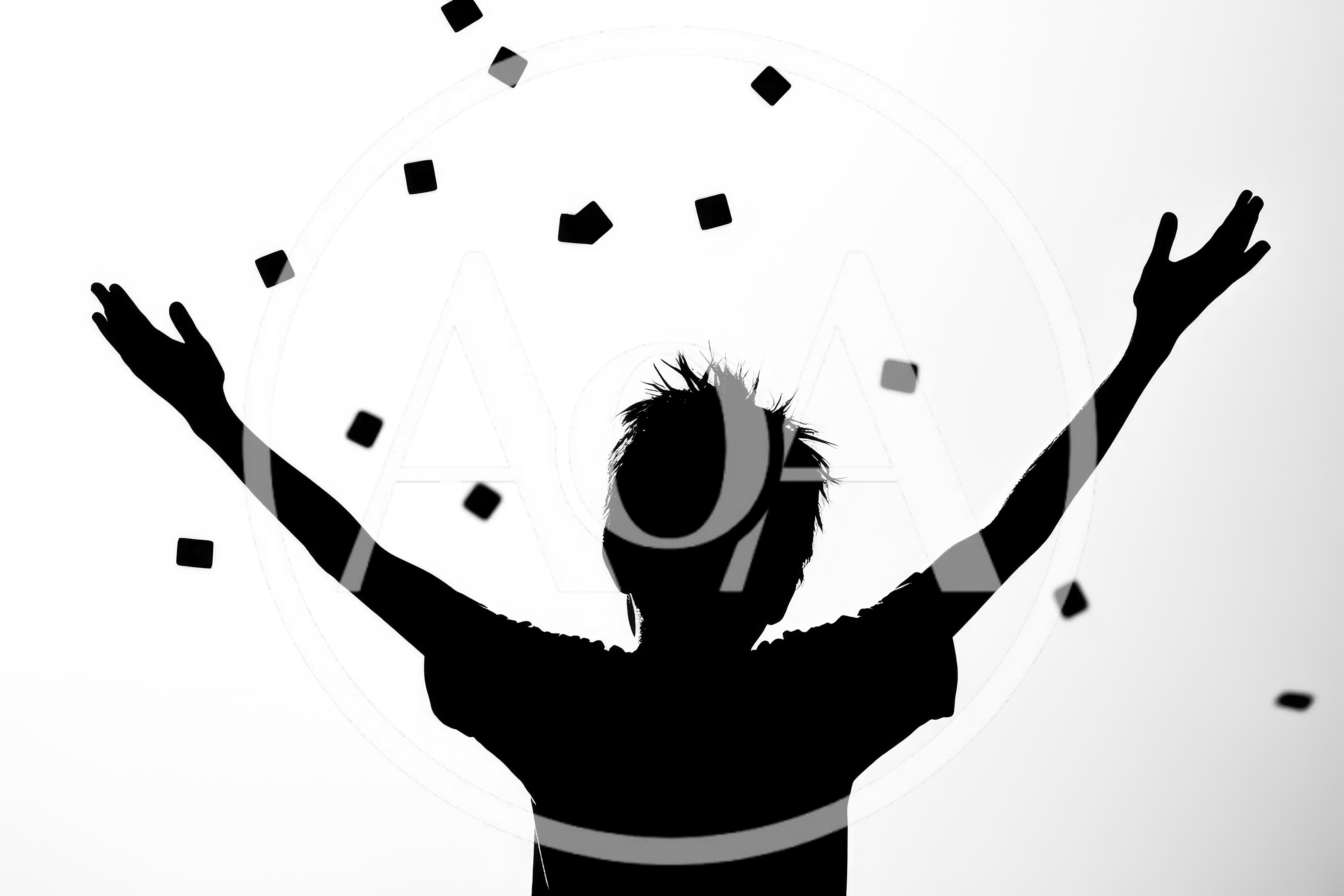 Silhouette Of A Child Throwing Confetti In The Air