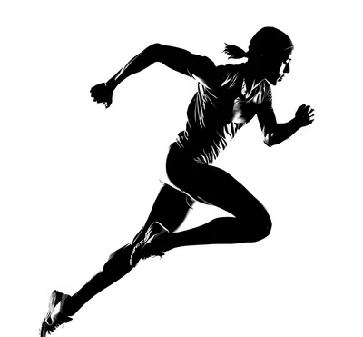 Silhouette Of A Female Sprinter Running