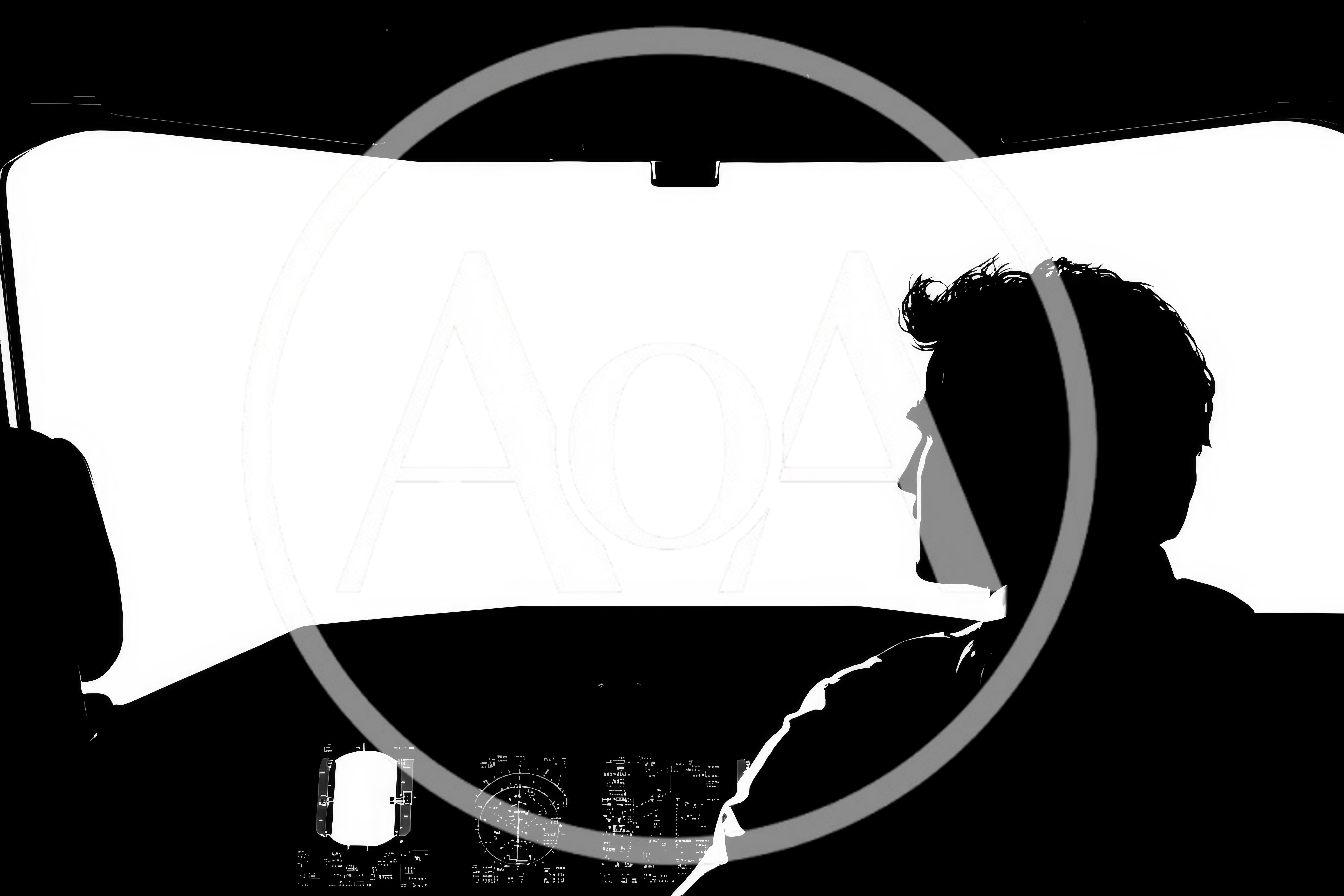 Silhouette Of A Pilot In An Airplane Cockpit