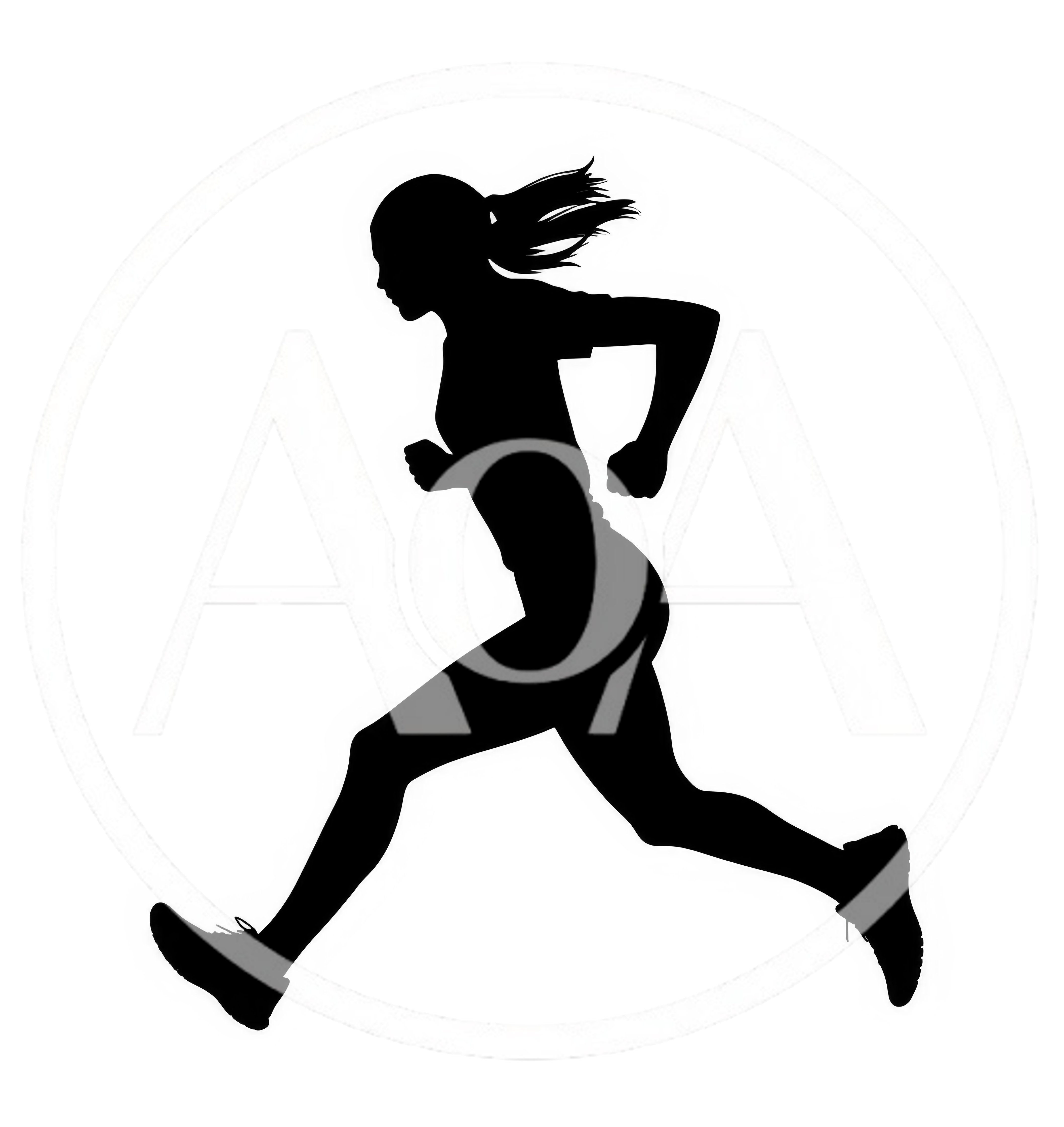 Silhouette Of A Female Runner In Motion