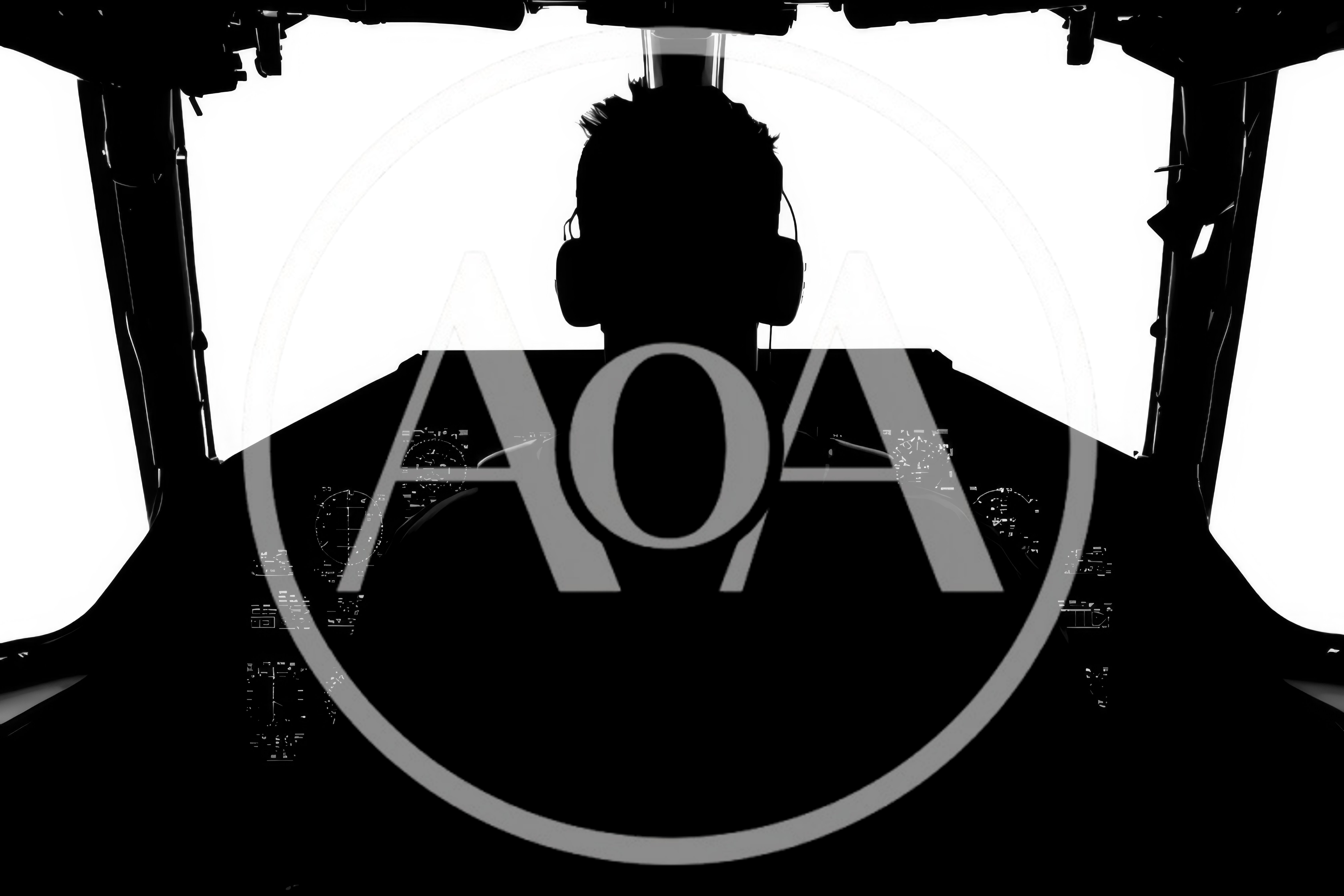 Silhouette Of A Pilot In A Cockpit