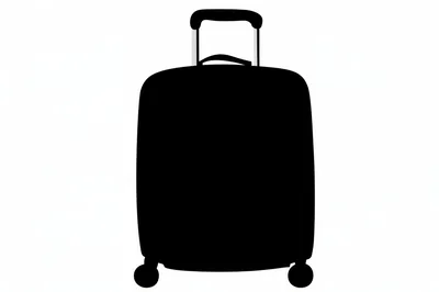 Black Silhouette Of A Rolling Travel Suitcase