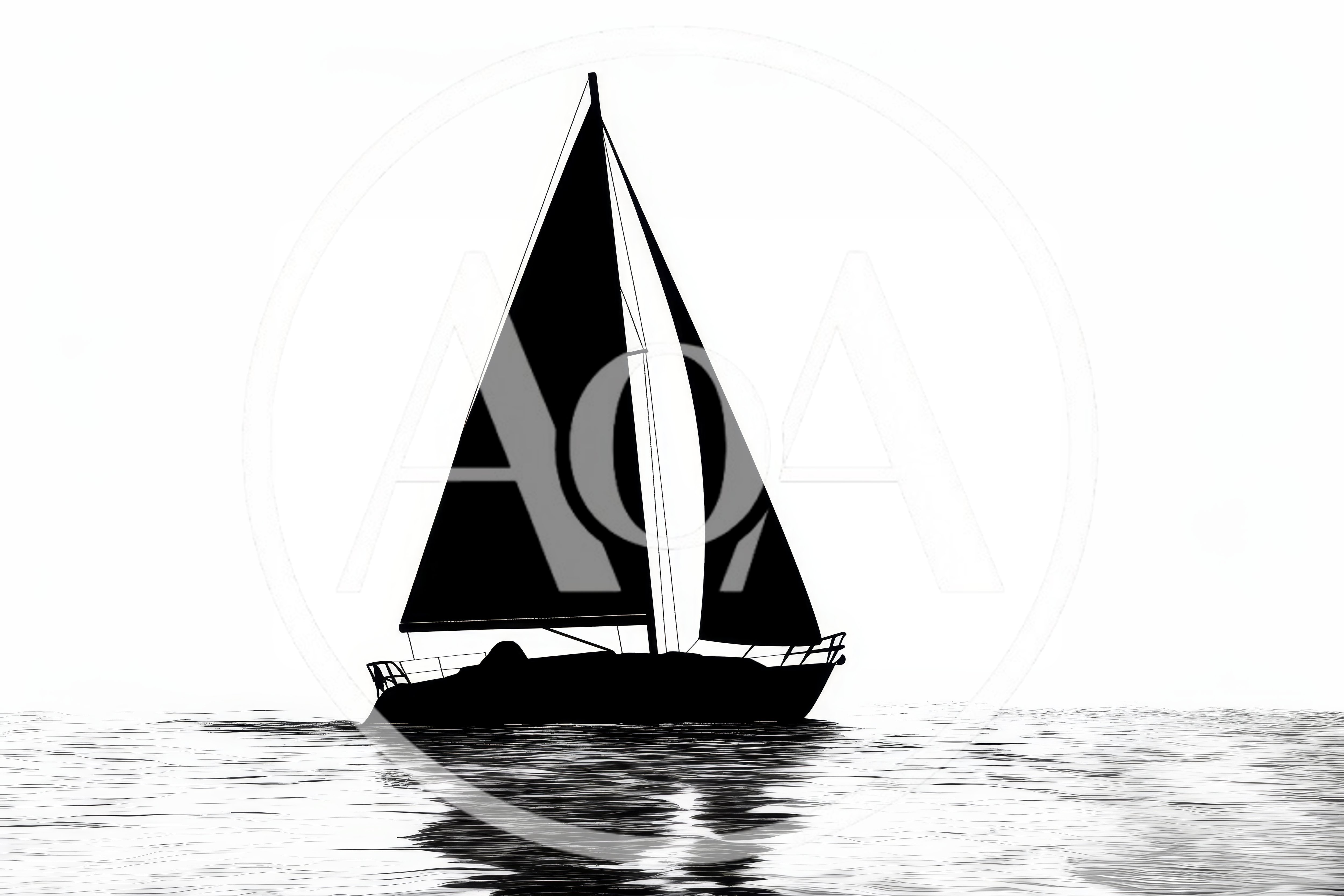 Silhouette Of A Sailboat On Calm Water
