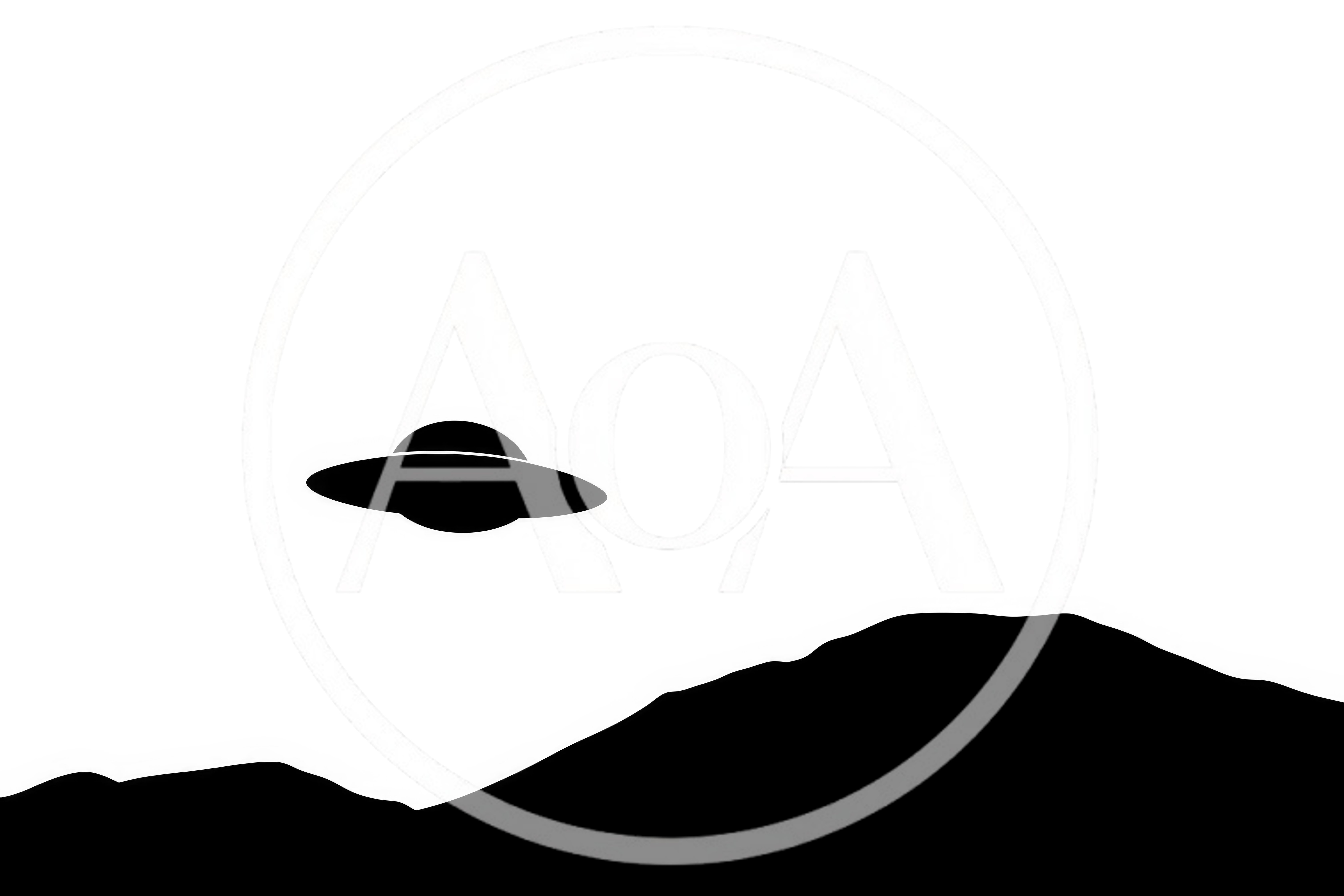 Silhouette Of A UFO Flying Over Mountain Landscape