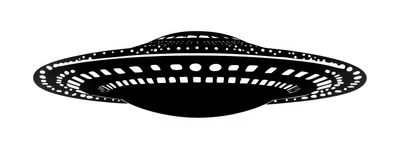Black And White UFO Silhouette Illustration