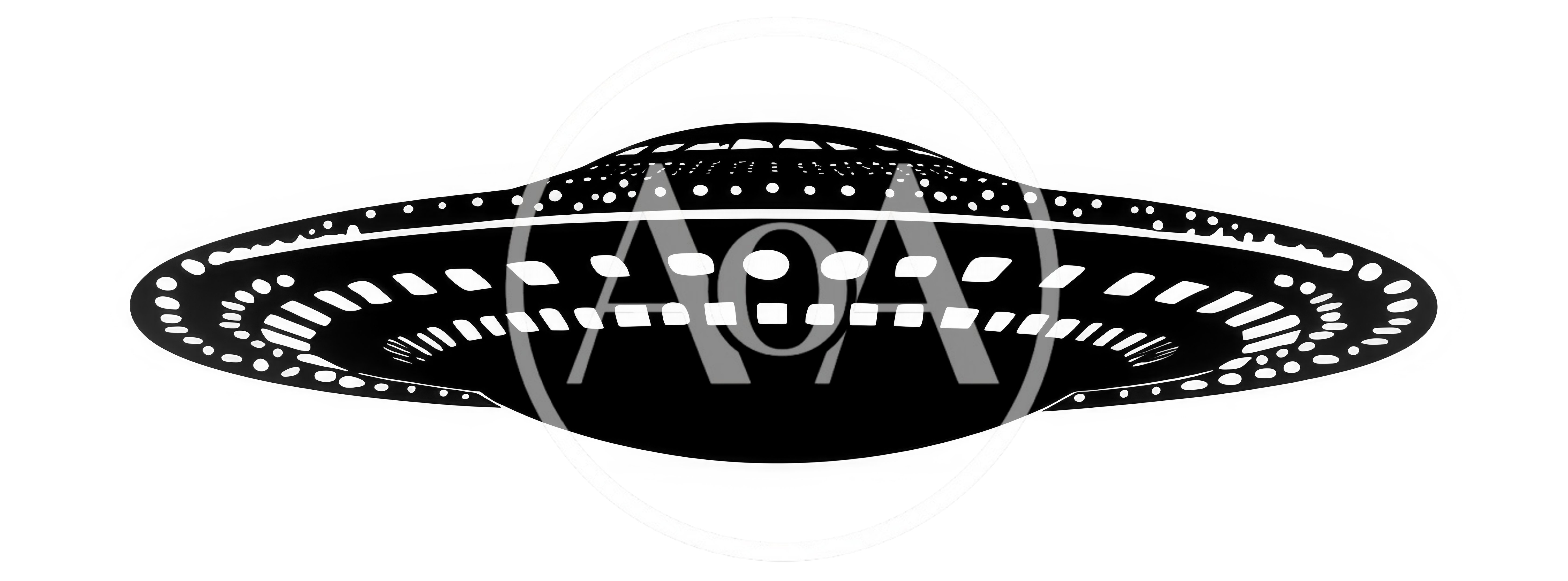 Black And White UFO Silhouette Illustration