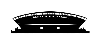 Minimalist Black Silhouette Of A Modern Stadium