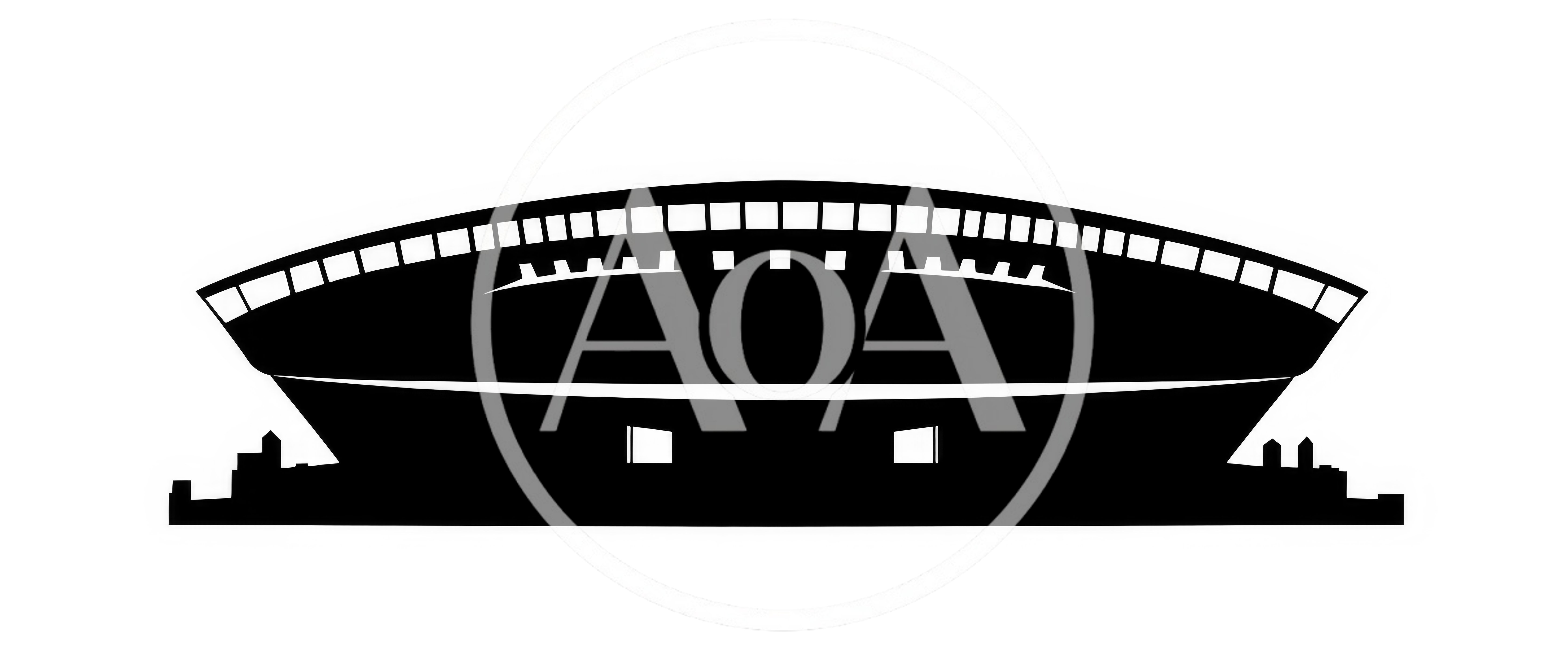 Minimalist Black Silhouette Of A Modern Stadium