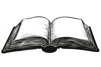 Open Book Line Art Illustration