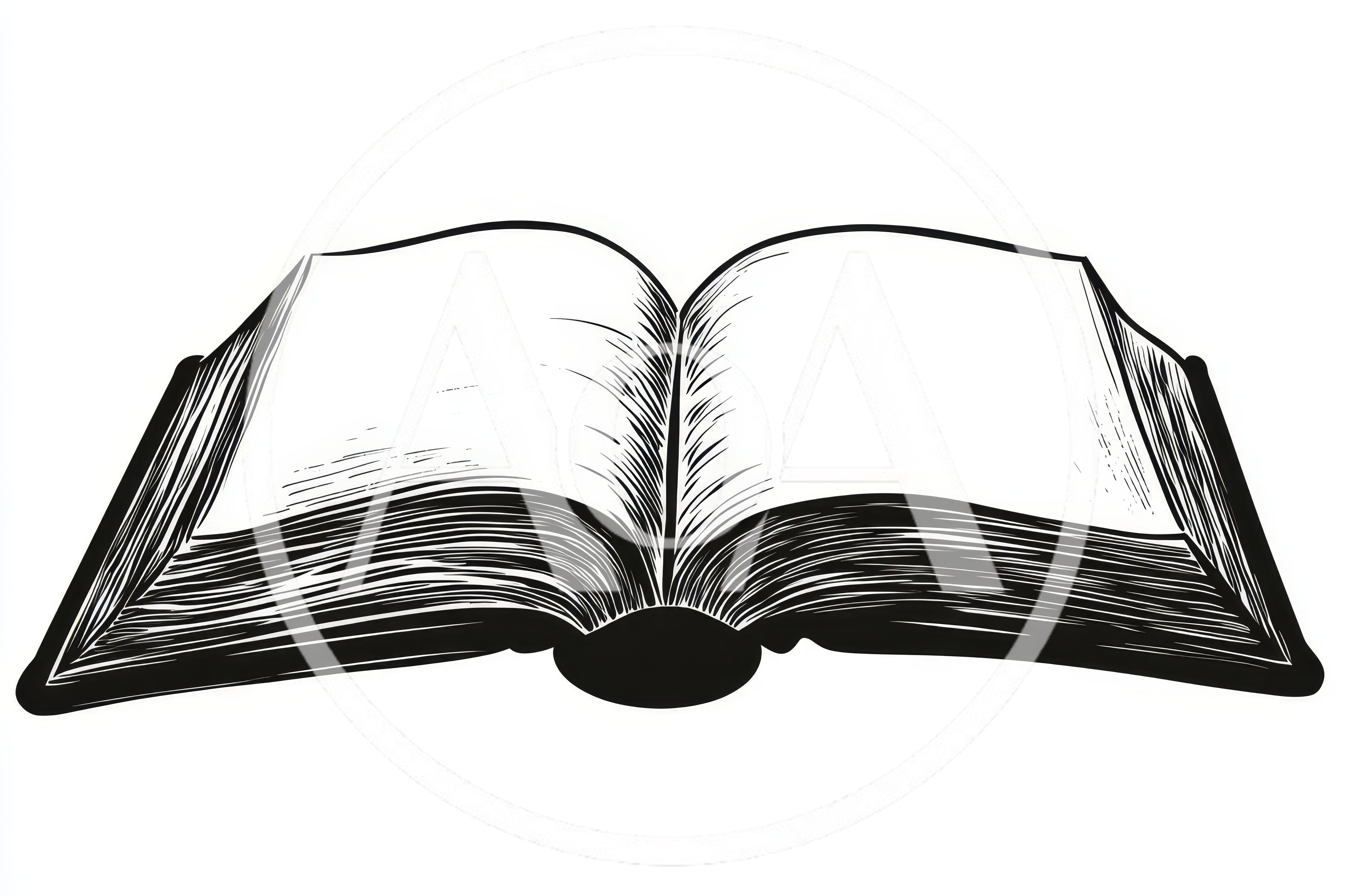 Open Book Line Art Illustration