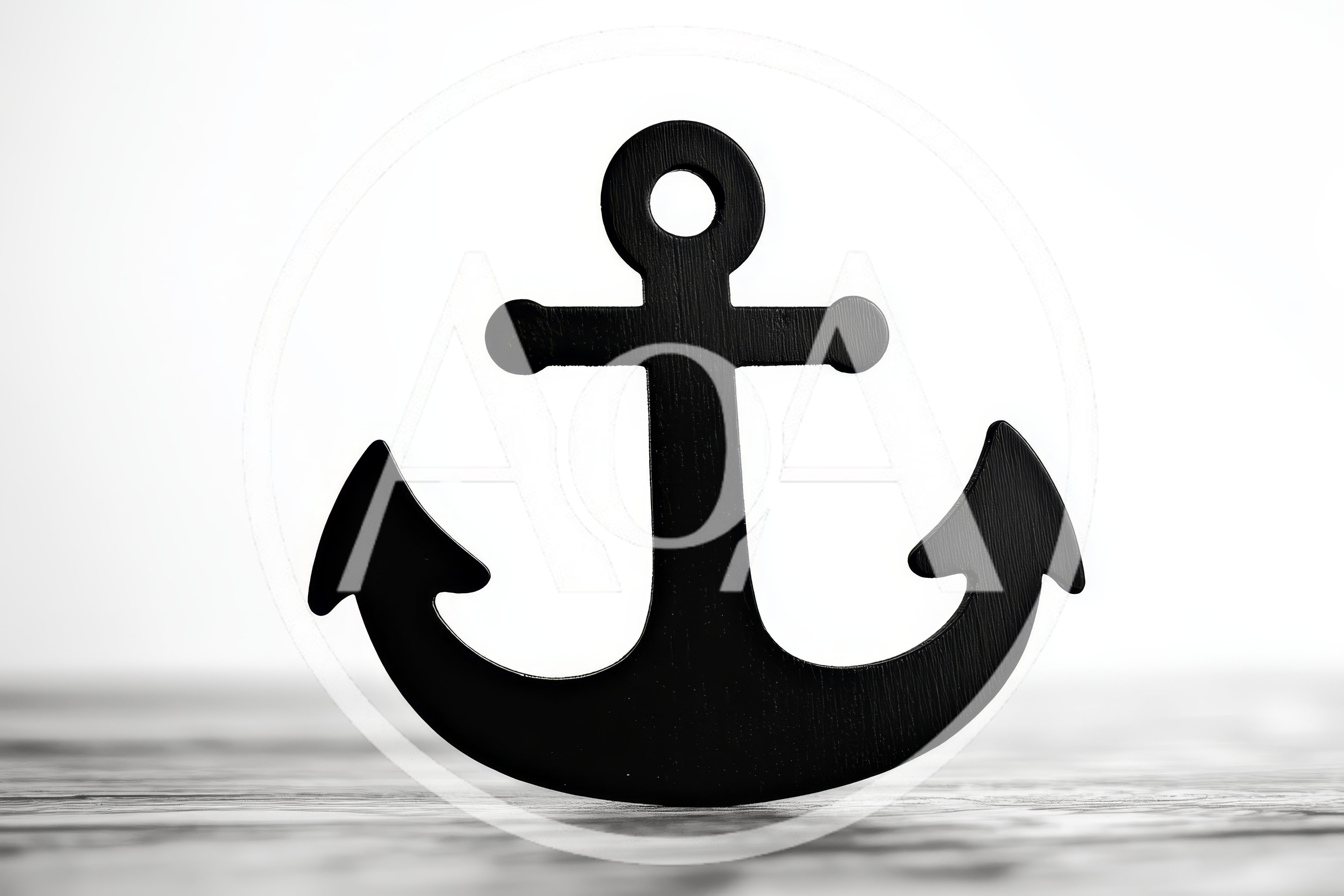 Black Wooden Anchor Decorative Object