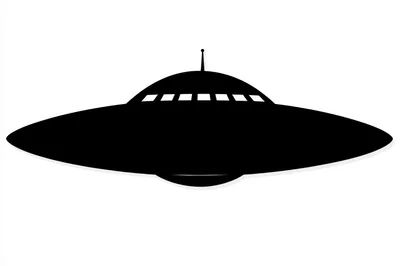 Black Silhouette Of A Classic Flying Saucer UFO