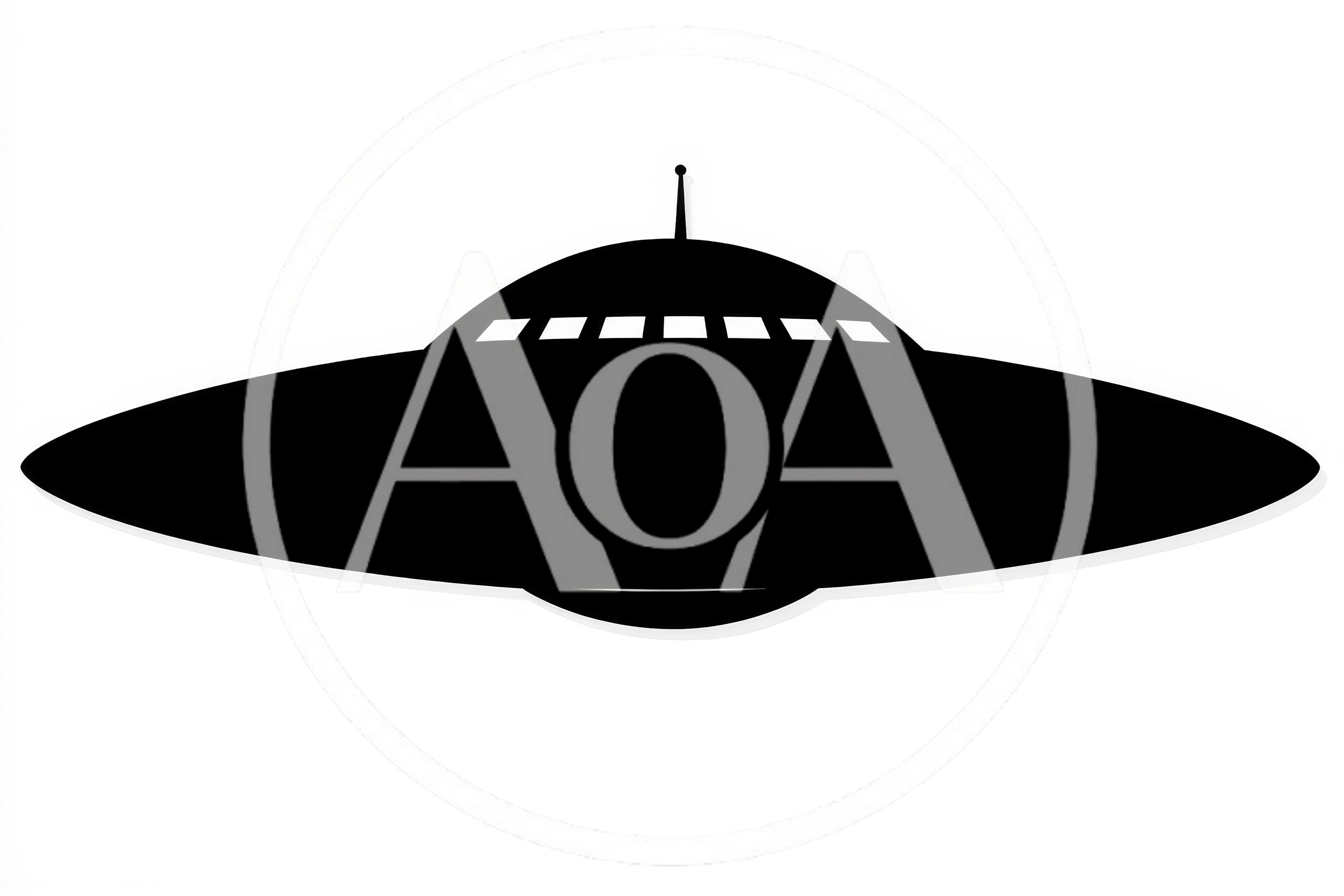 Black Silhouette Of A Classic Flying Saucer UFO