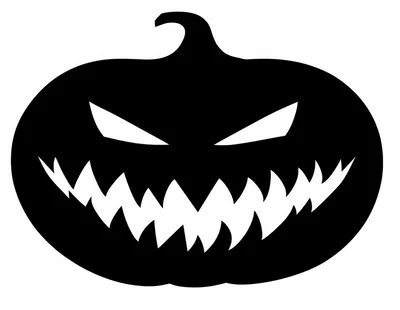 Black Silhouette Of A Scary Jack O Lantern Pumpkin