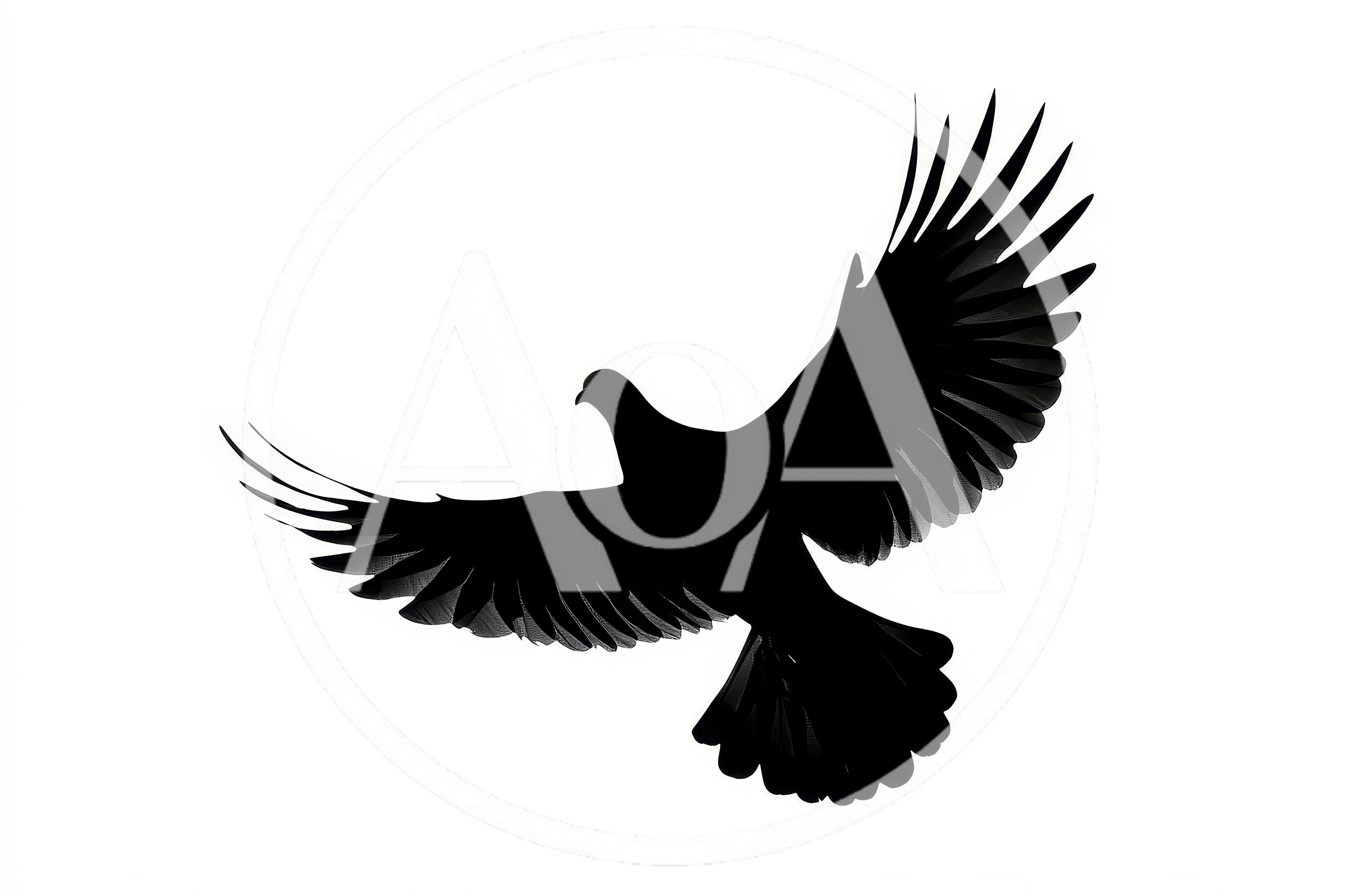 Black Silhouette Of A Flying Dove