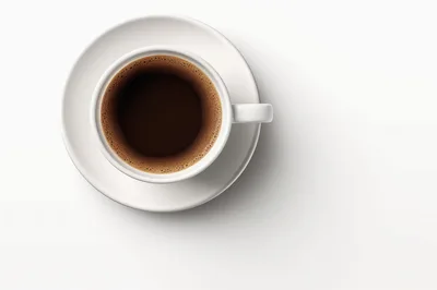 Top View Of A Cup Of Black Coffee