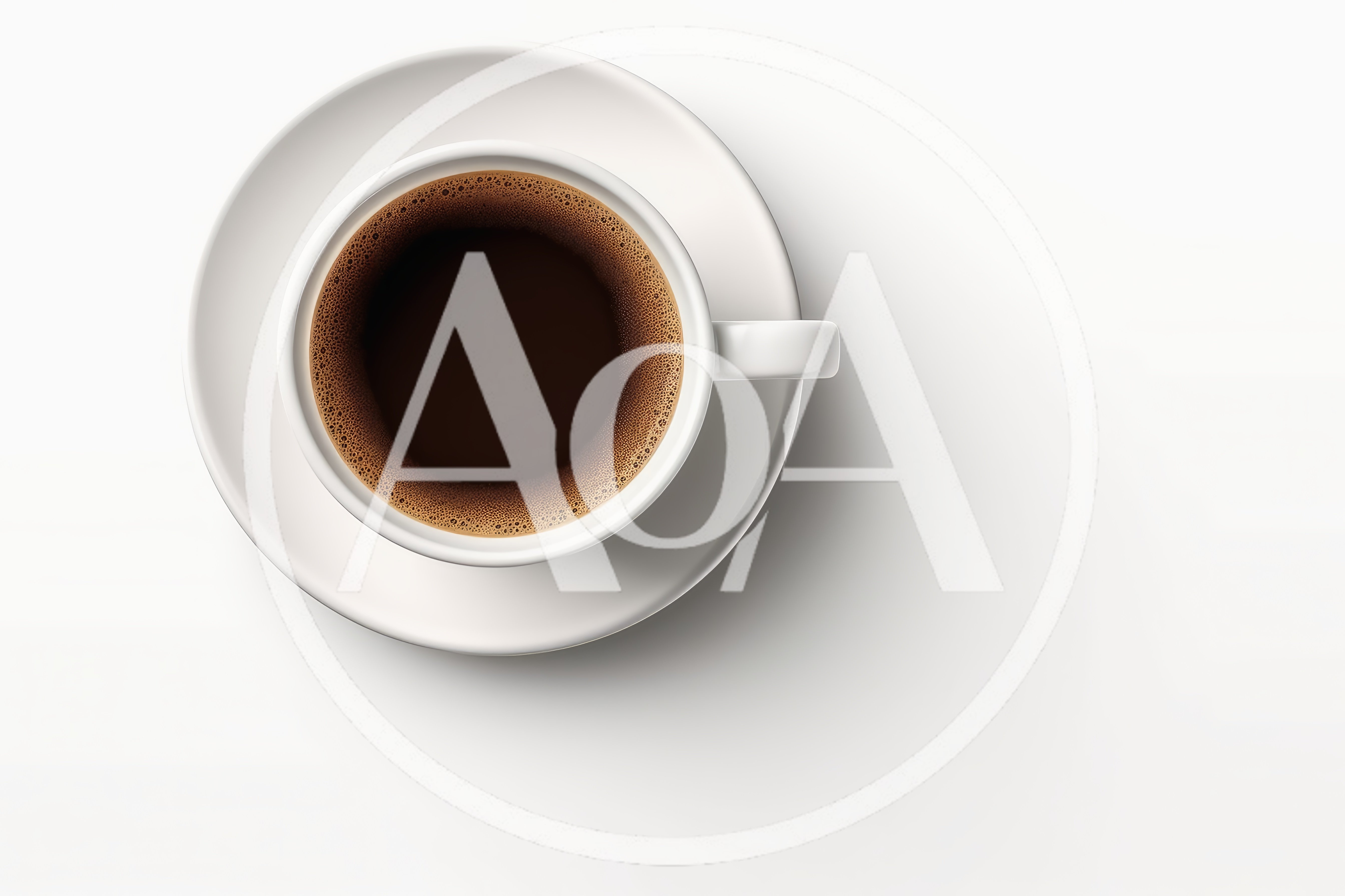 Top View Of A Cup Of Black Coffee