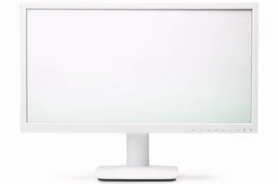 White Computer Monitor With Blank Screen