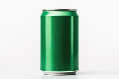 Green Aluminum Soda Can Isolated On White Background