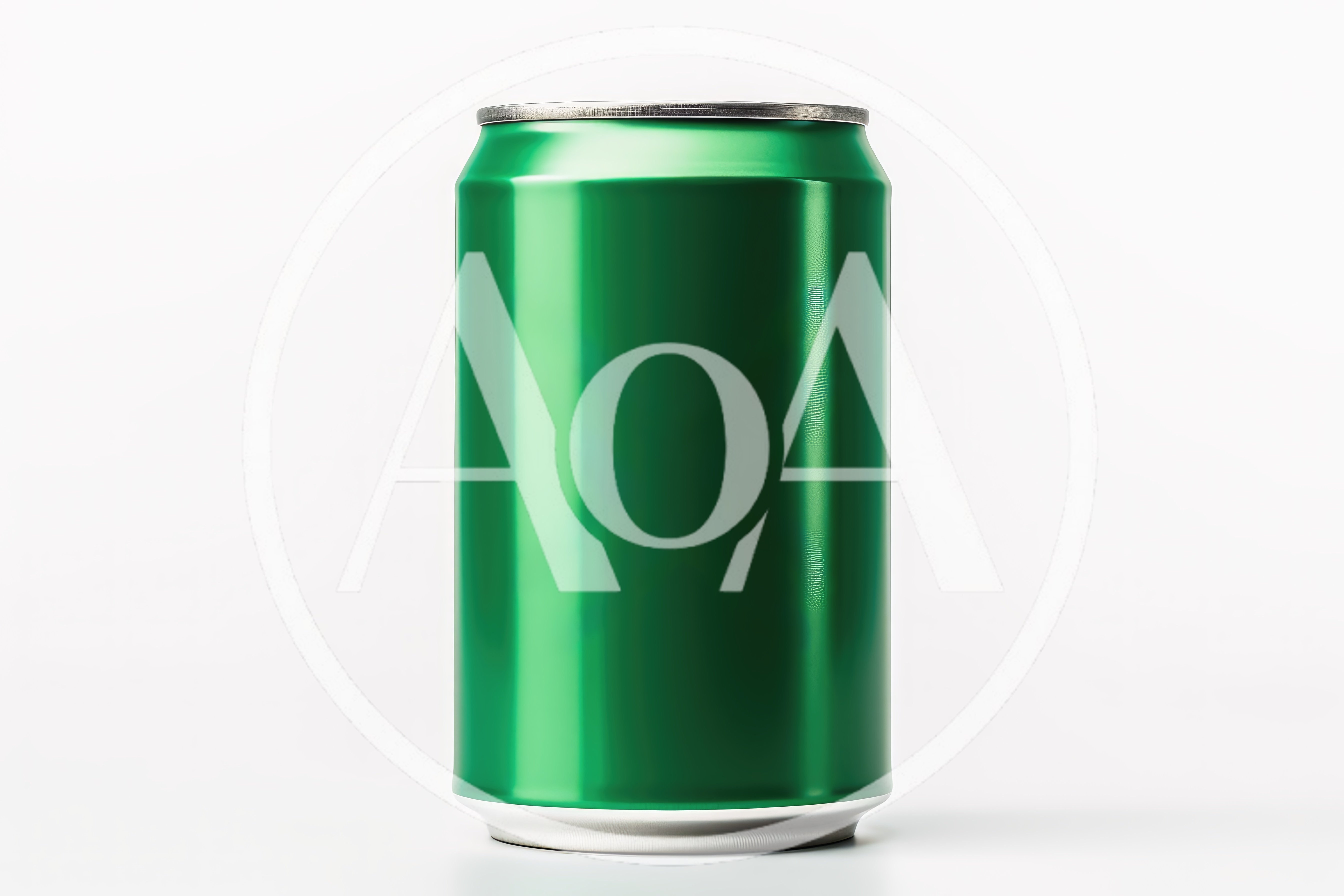 Green Aluminum Soda Can Isolated On White Background