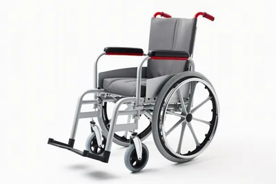 Modern Lightweight Manual Wheelchair On White Background