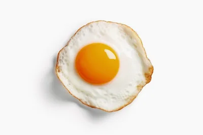 Single Fried Egg Isolated On White Background