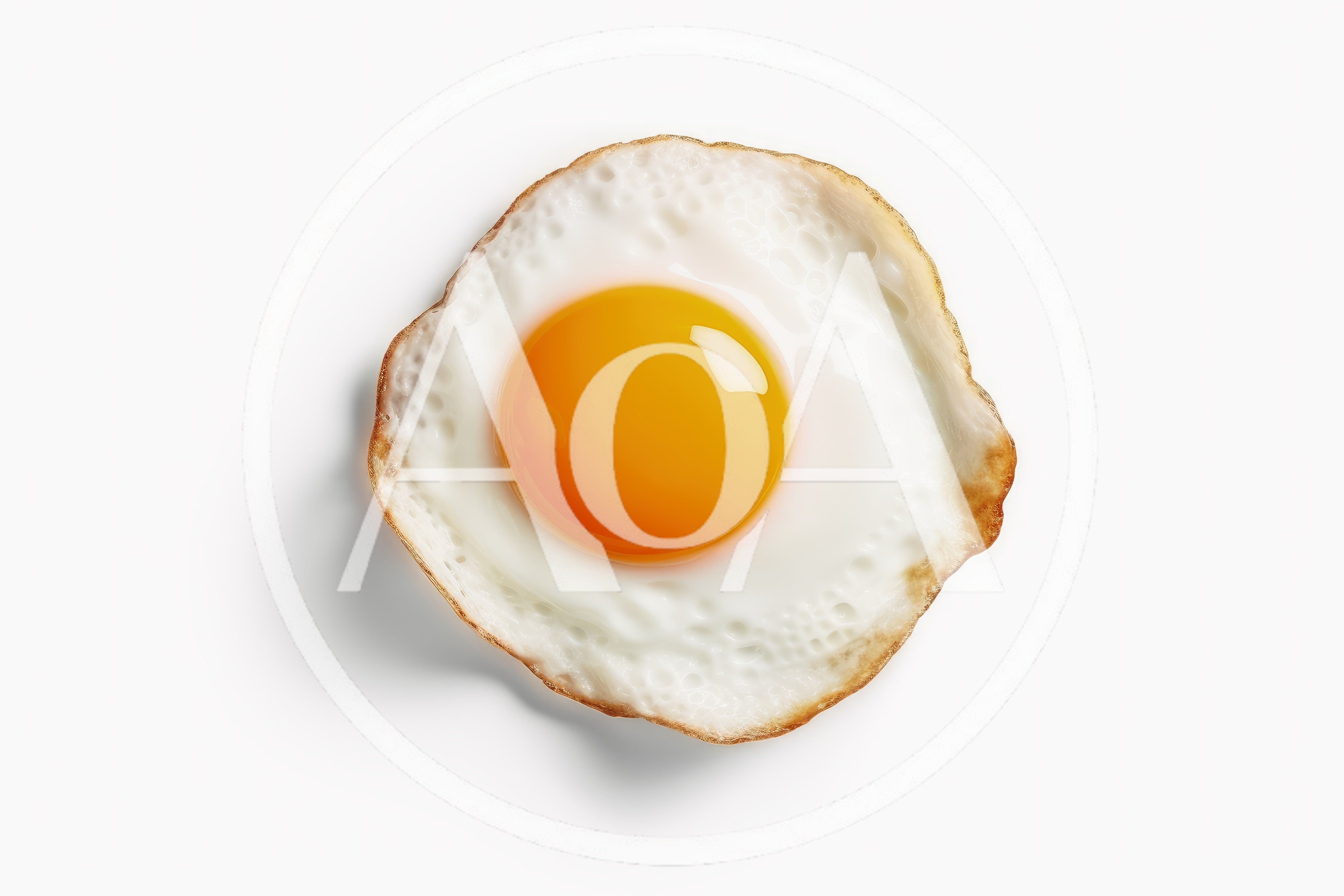 Single Fried Egg Isolated On White Background