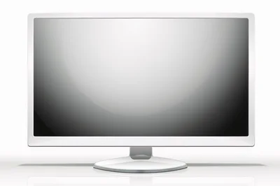 Modern White Computer Monitor With Blank Screen