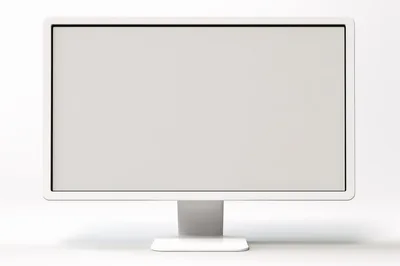 Blank White Computer Monitor Display Mockup