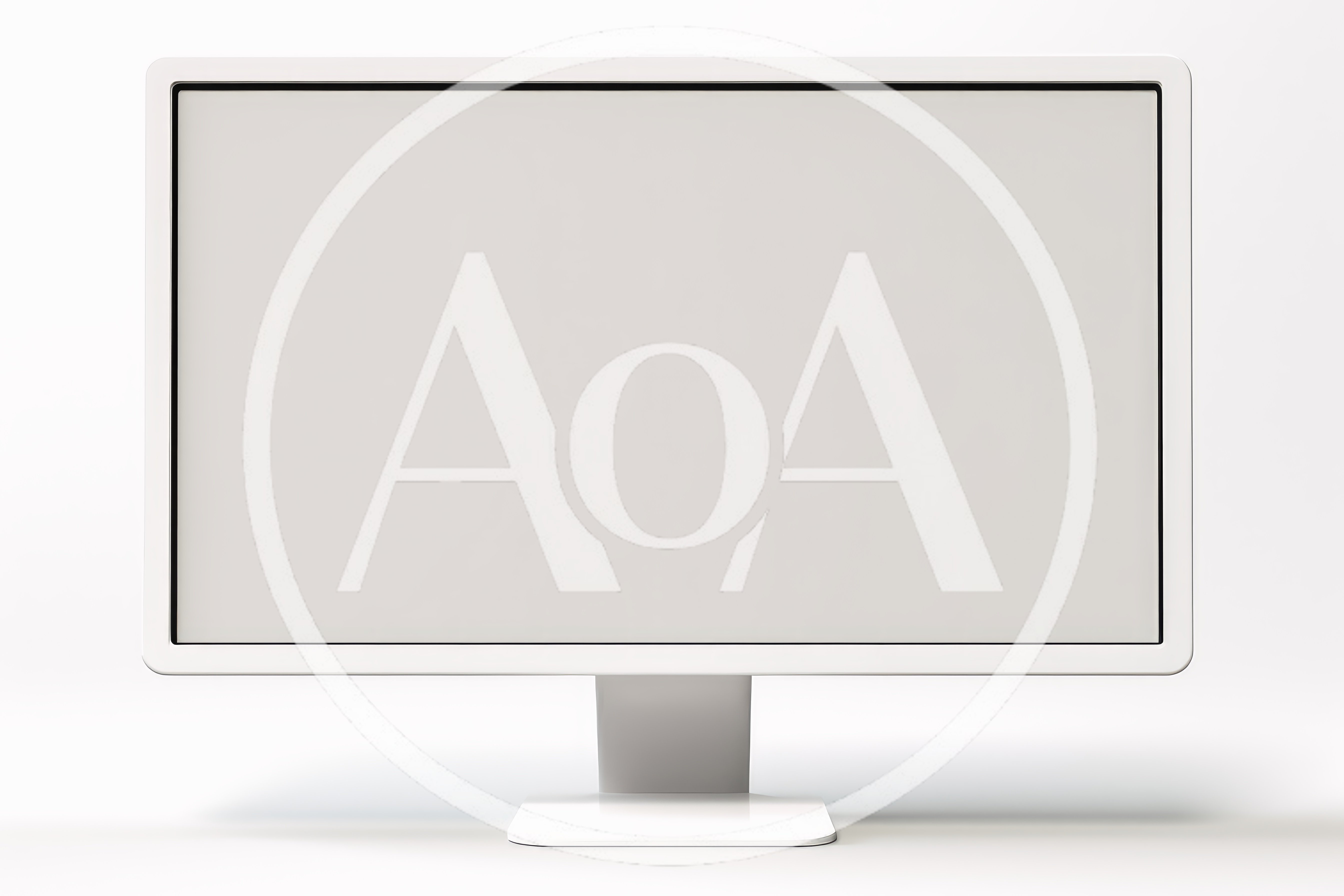 Blank White Computer Monitor Display Mockup