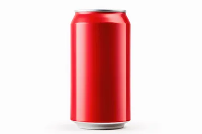 Red Aluminum Beverage Can Isolated On White Background