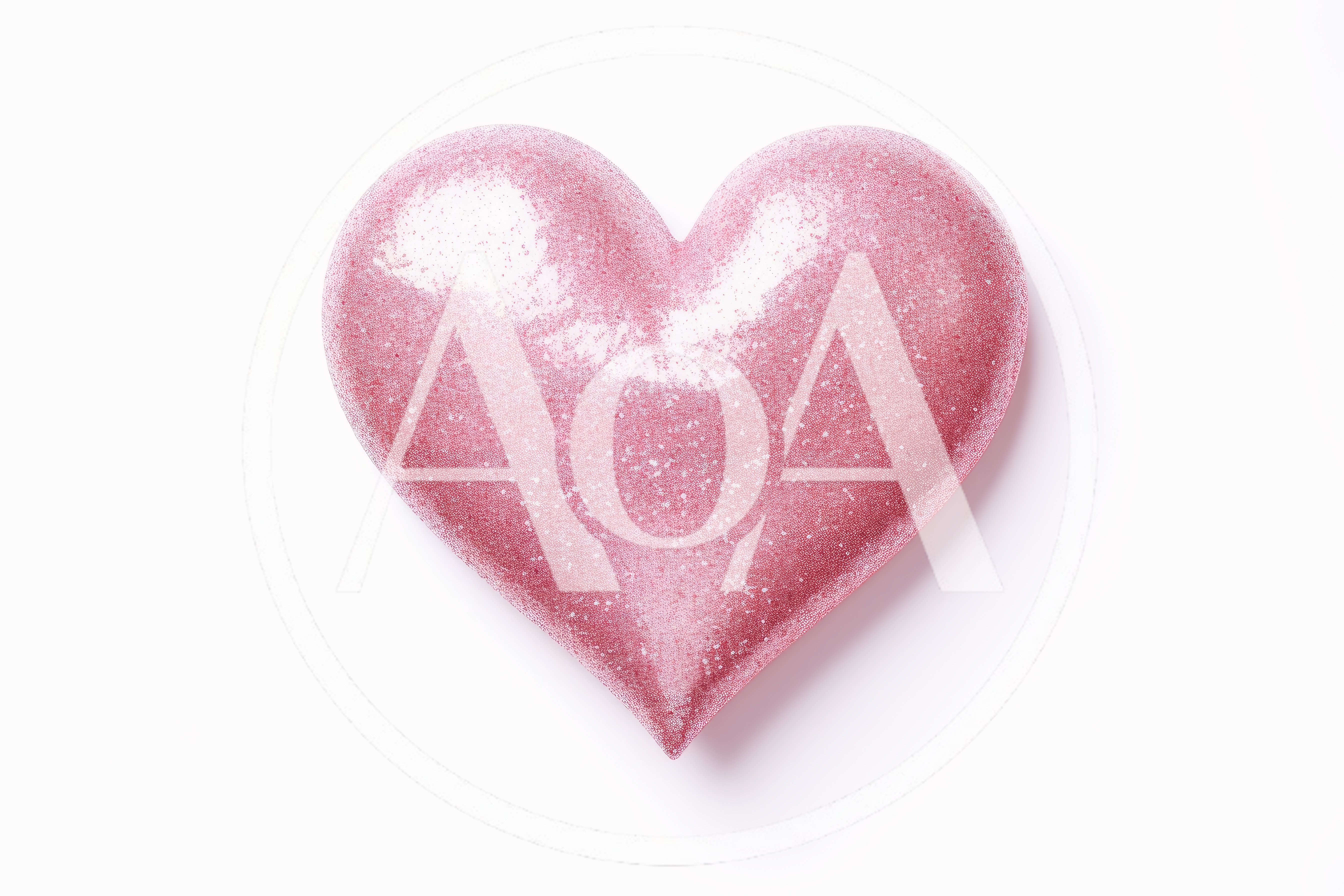 Pink Glittery Heart Shape Isolated On White
